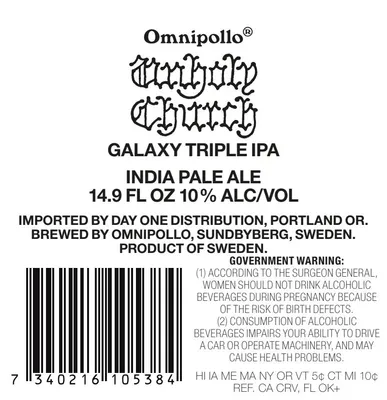 Unholy Church Galaxy Triple IPA label