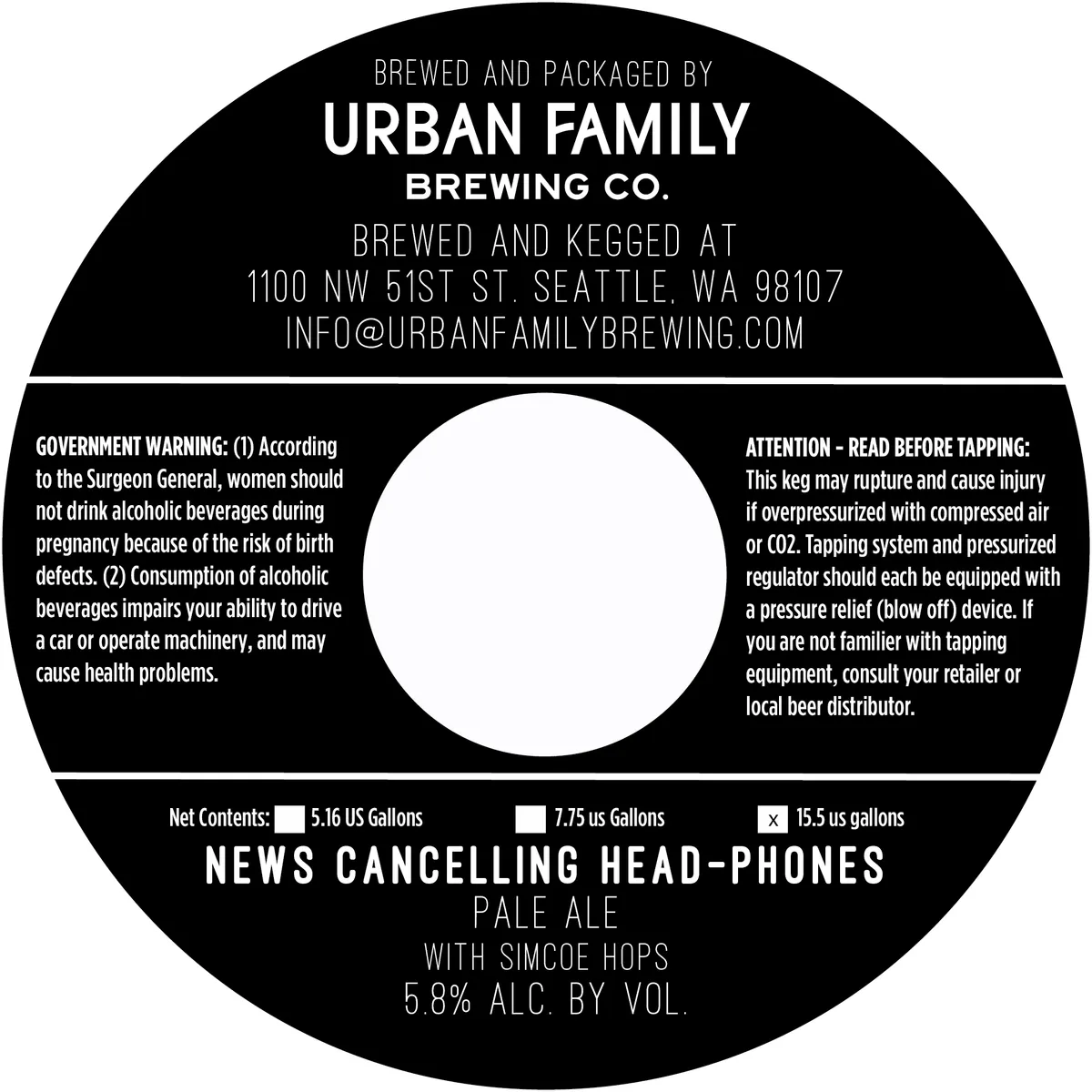News Cancelling Head-Phones — full label as filed with TTB