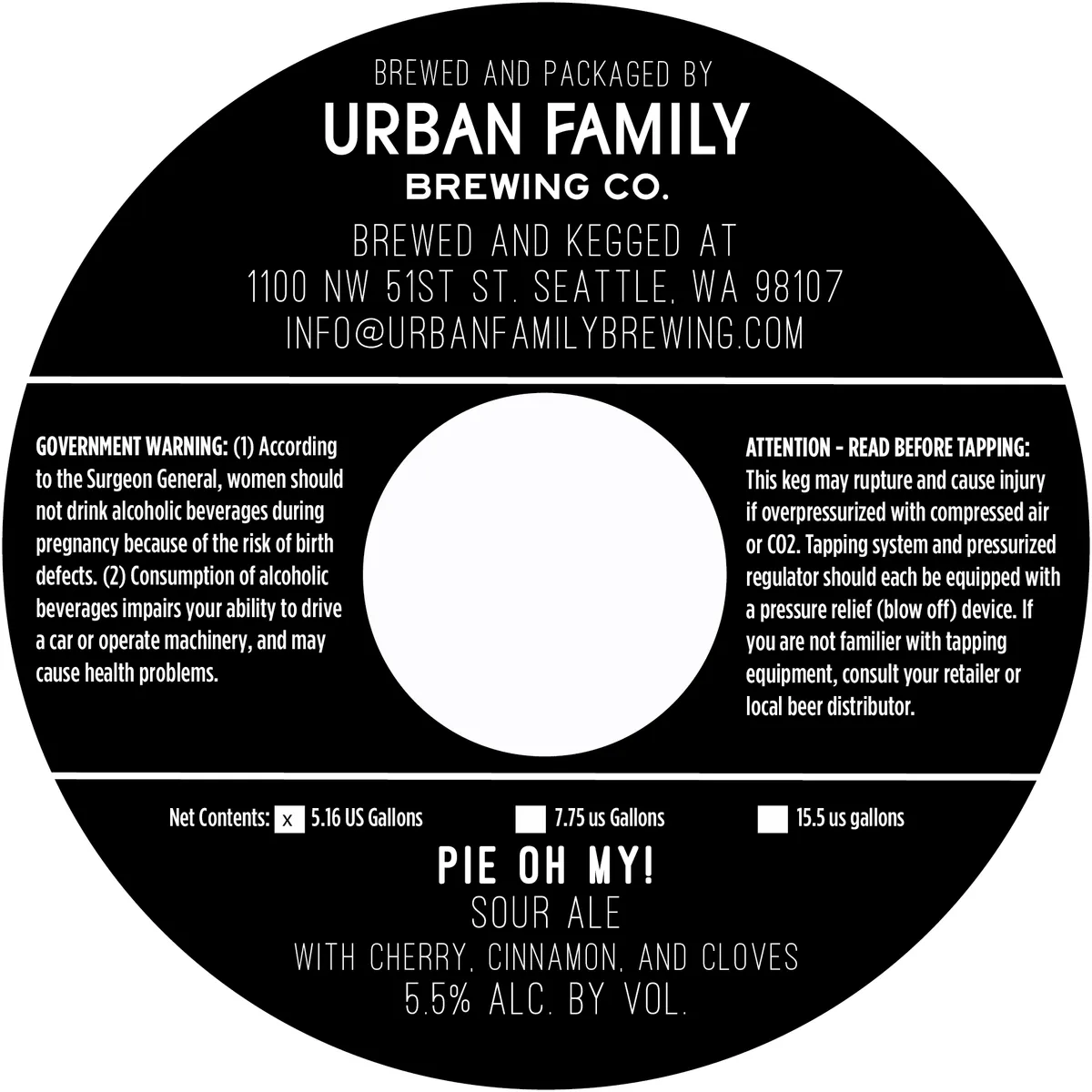 Pie Oh My! — full label as filed with TTB