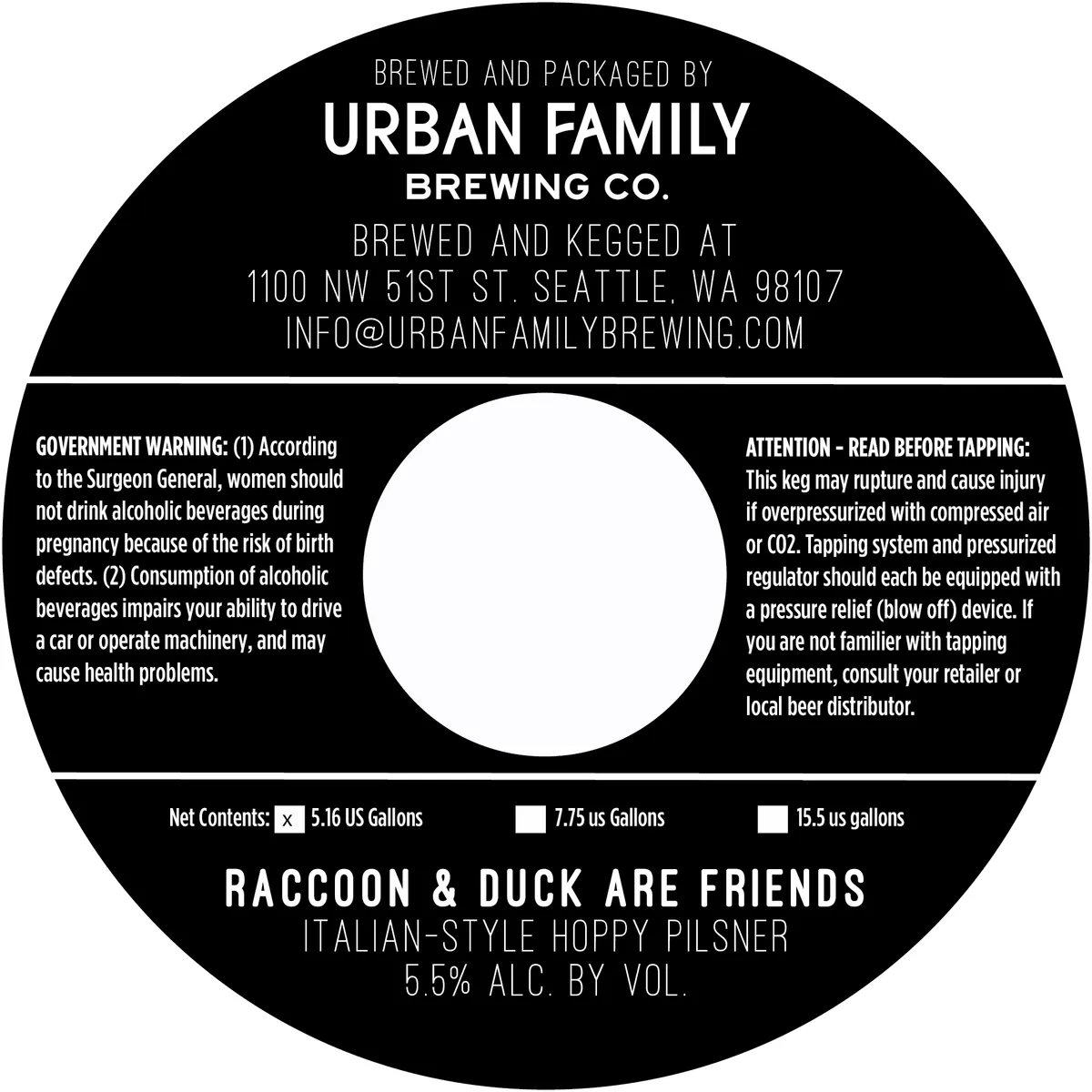 Raccoon & Duck Are Friends — full label as filed with TTB