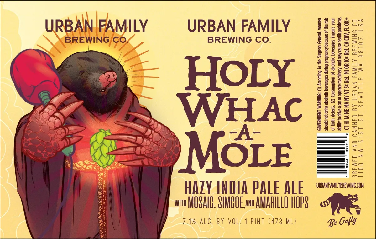 Holy Whac-A-Mole label art — URBAN FAMILY BREWING CO.