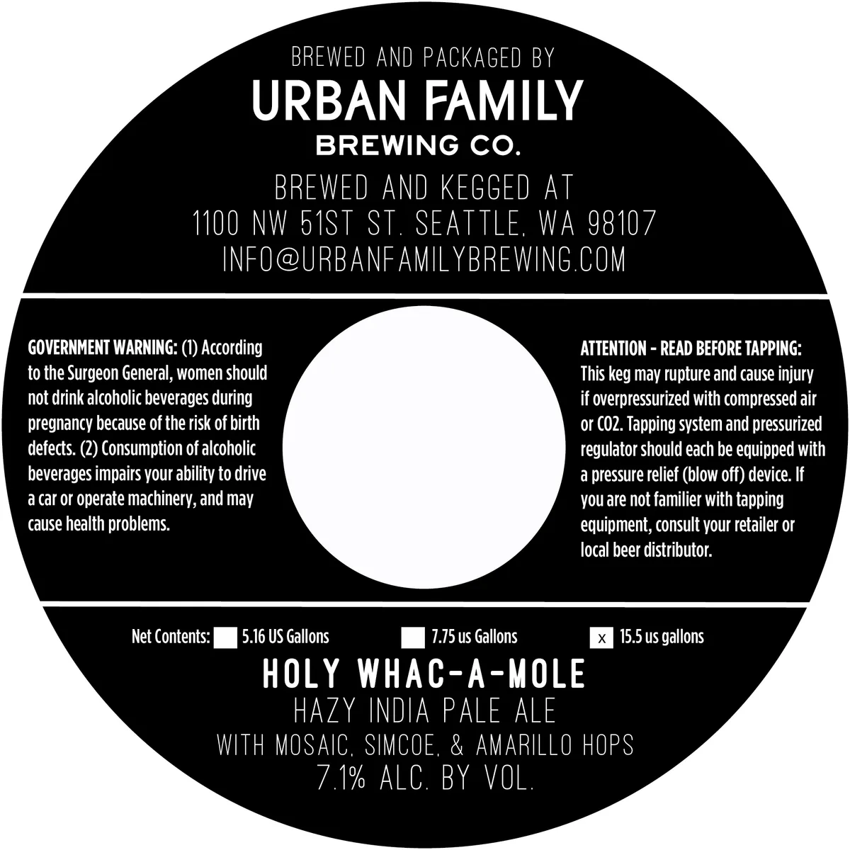 Holy Whac-A-Mole — full label as filed with TTB