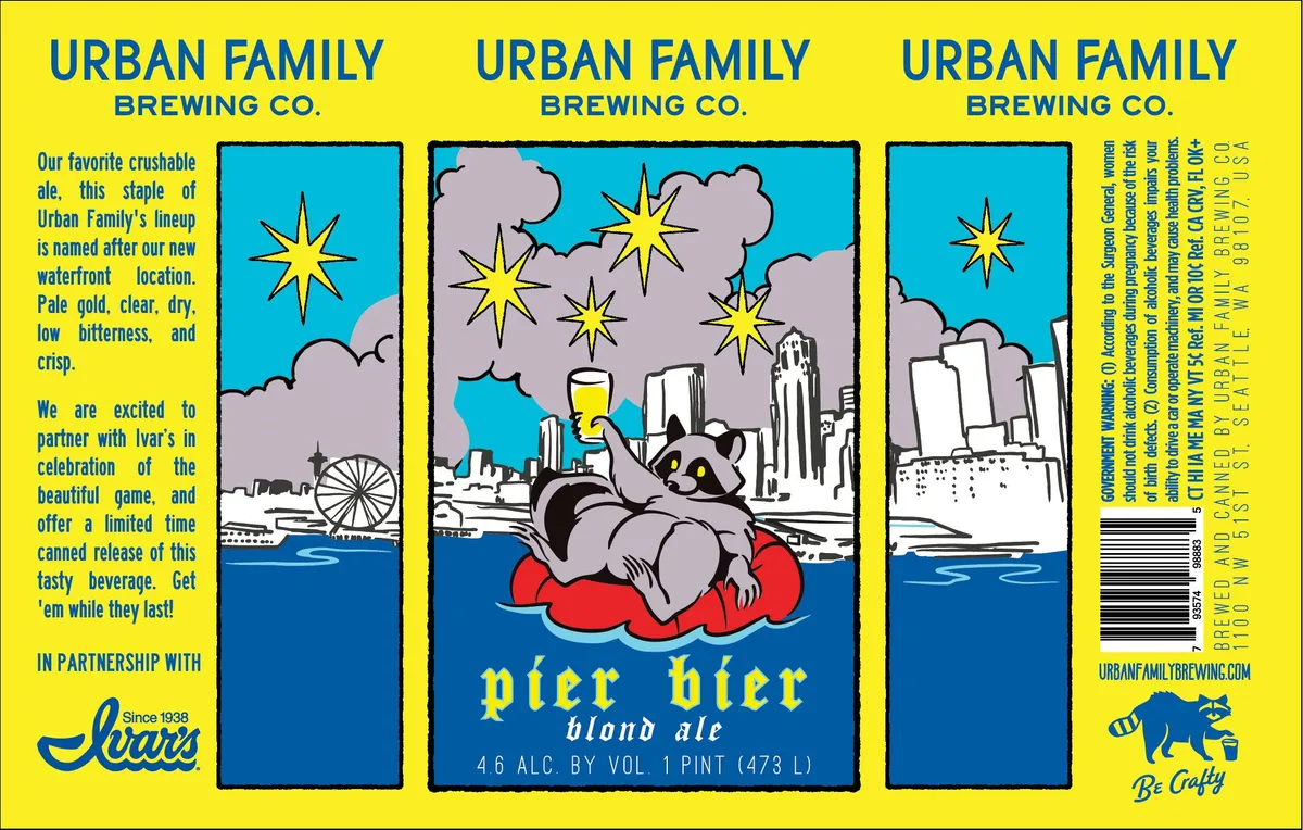 Pier Bier label art — URBAN FAMILY BREWING CO.