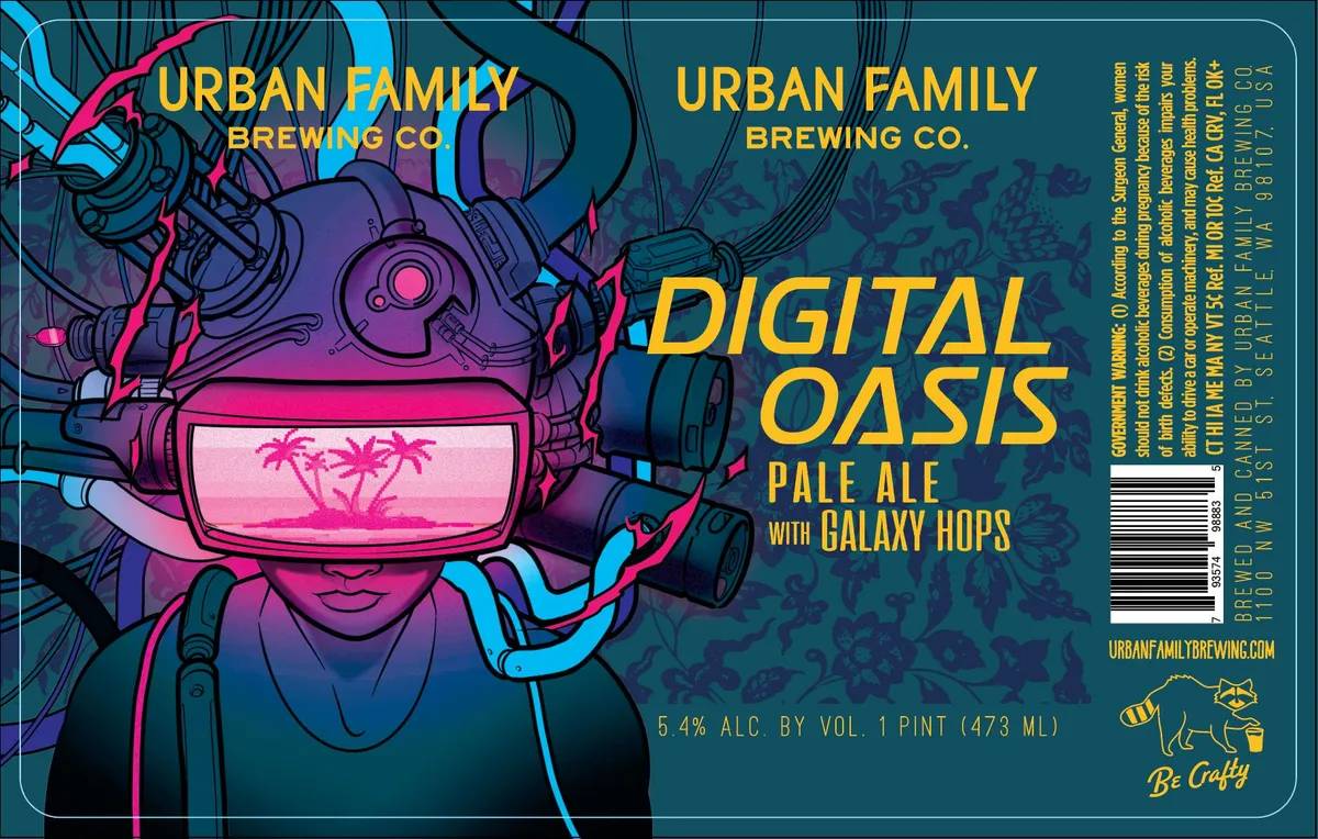 Digital Oasis label art — URBAN FAMILY BREWING CO.
