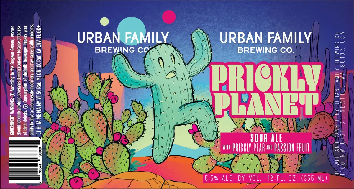 Prickly Planet label art — URBAN FAMILY BREWING CO.