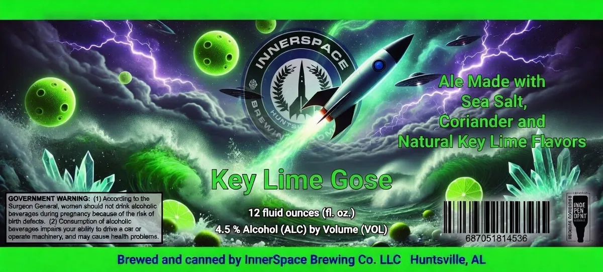 Key Lime Gose label art — INNERSPACE BREWING CO. LLC