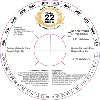 Brother Michael's Extra Belgian Style Ale label