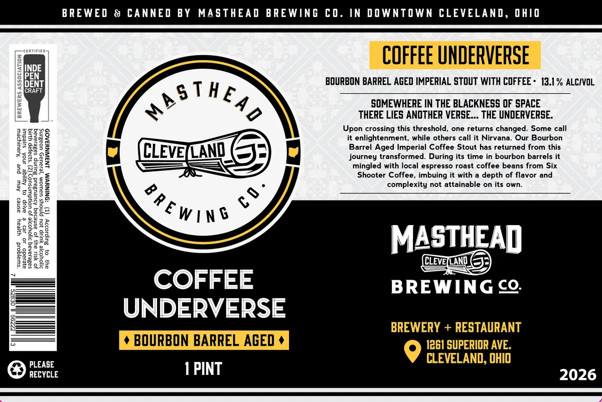Coffee Underverse label art — MASTHEAD BREWING CO.