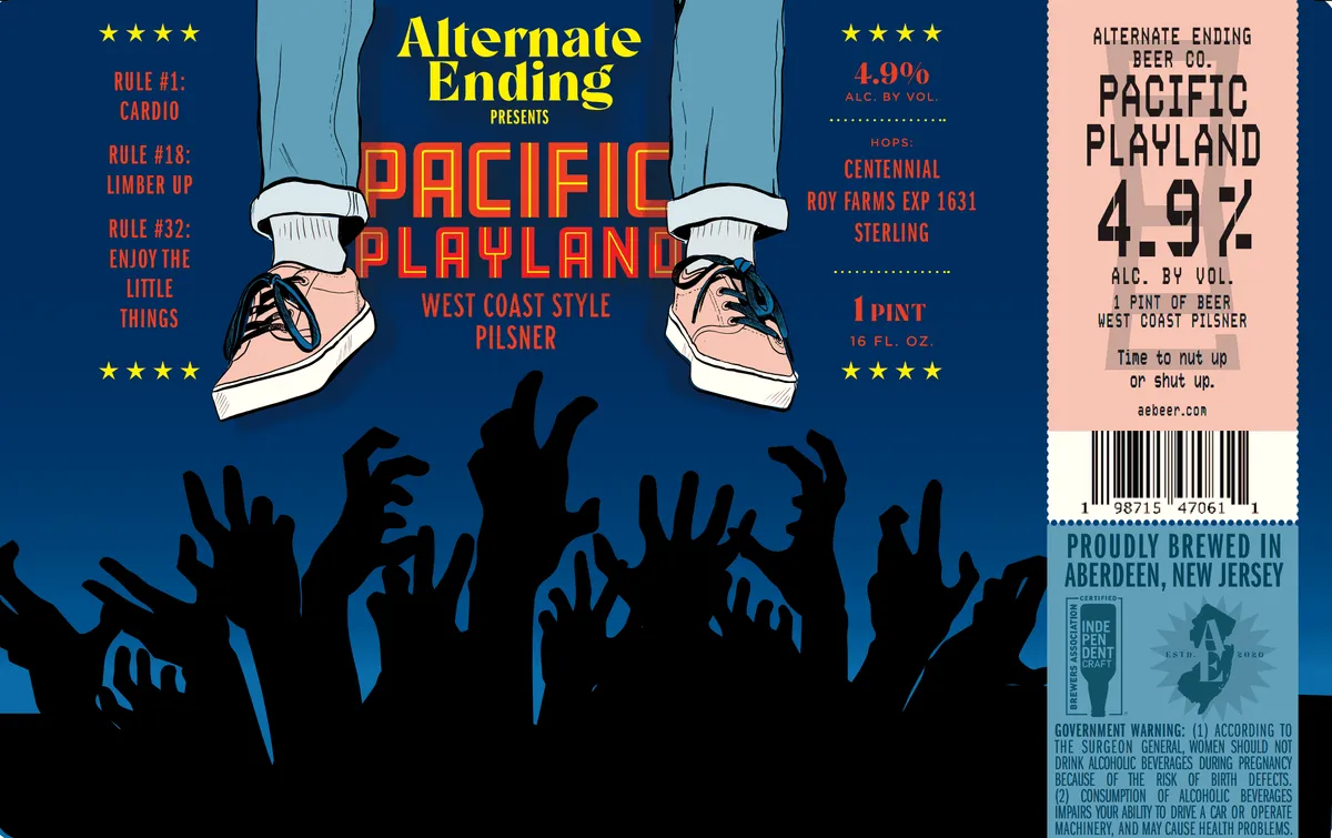 Pacific Playland label art — PACIFIC PLAYLAND