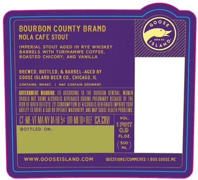 Bourbon County Brand Nola Cafe Stout label