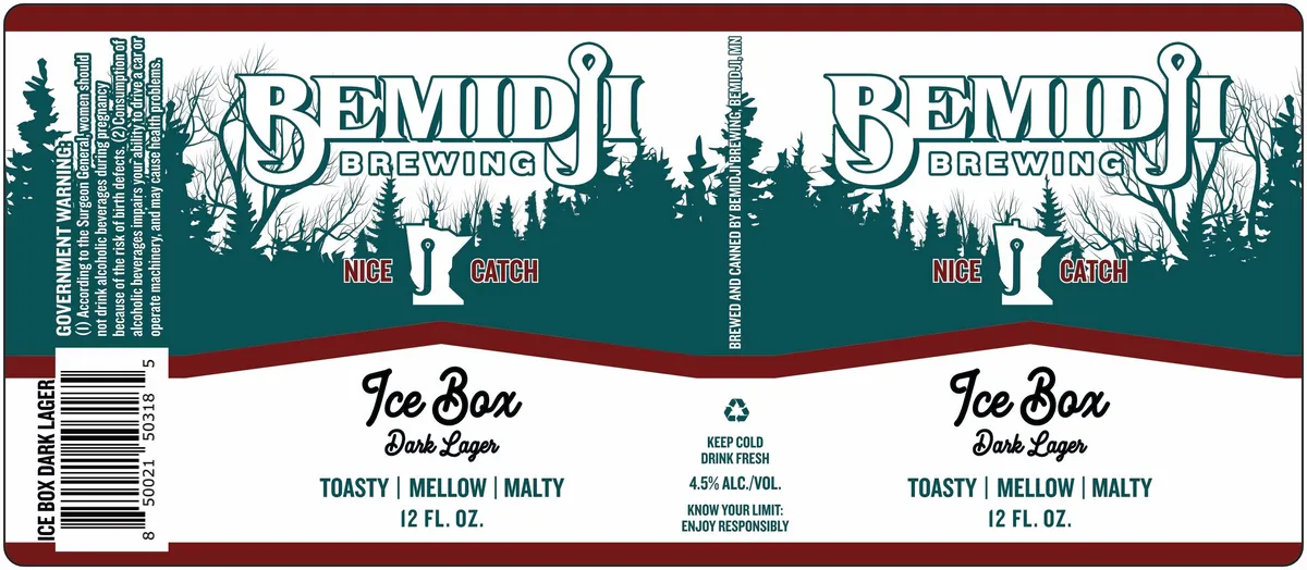 Ice Box Dark Lager label art — ICE BOX DARK LAGER
