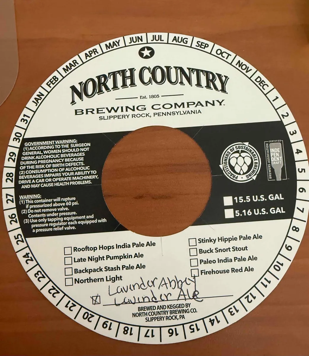 Lavender Abbey Lavender Ale — full label as filed with TTB