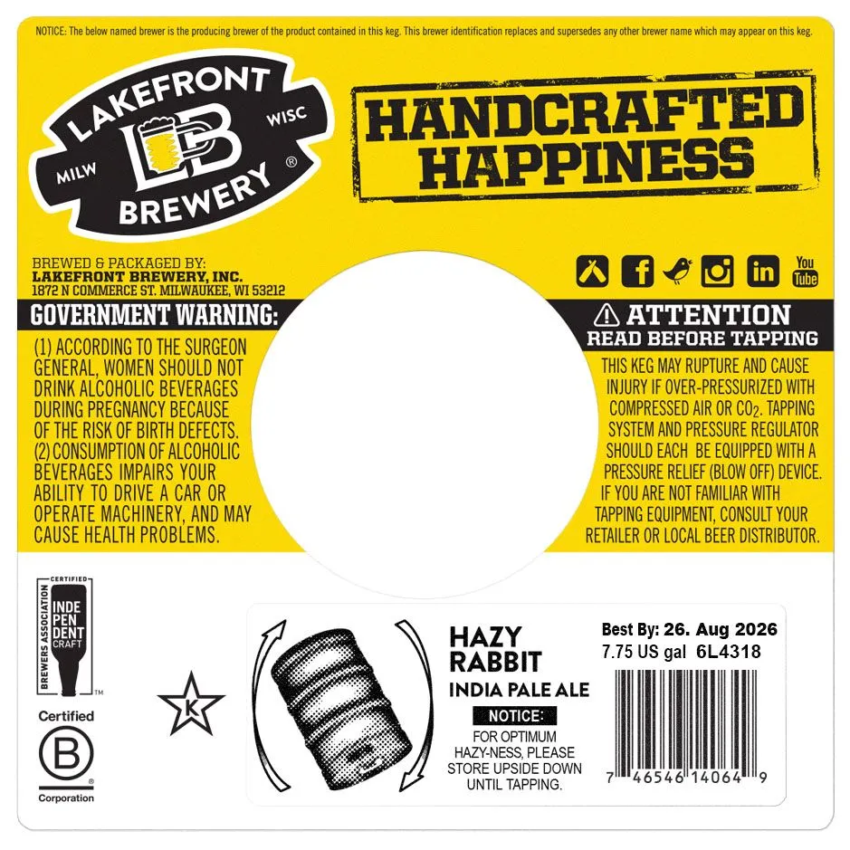 Hazy Rabbit — full label as filed with TTB
