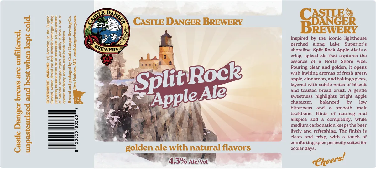Split Rock Apple Ale label art — CASTLE DANGER BREWERY