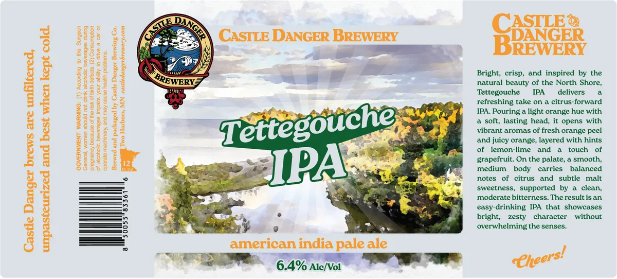 Tettegouche IPA label art — CASTLE DANGER BREWERY