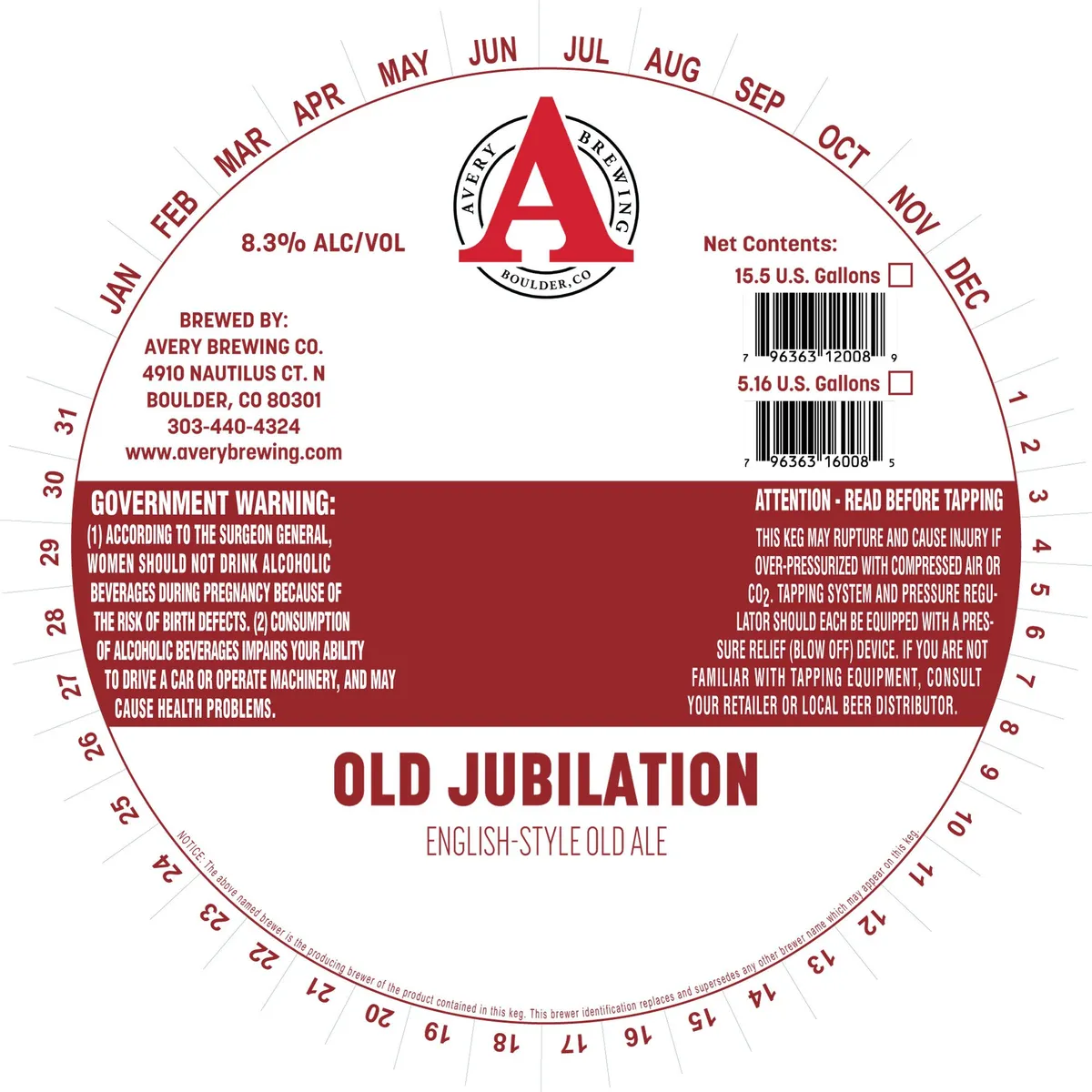 Old Jubilation label art — AVERY BREWING CO.