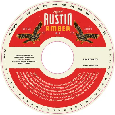 Original Austin Amber Ale label