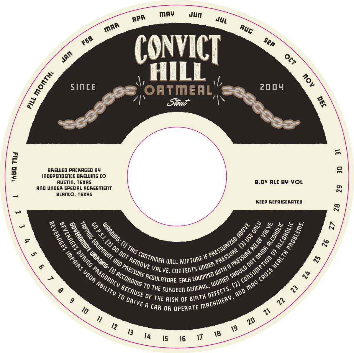 Convict Hill Oatmeal Stout label art — CONVICT HILL