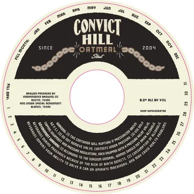Convict Hill Oatmeal Stout label
