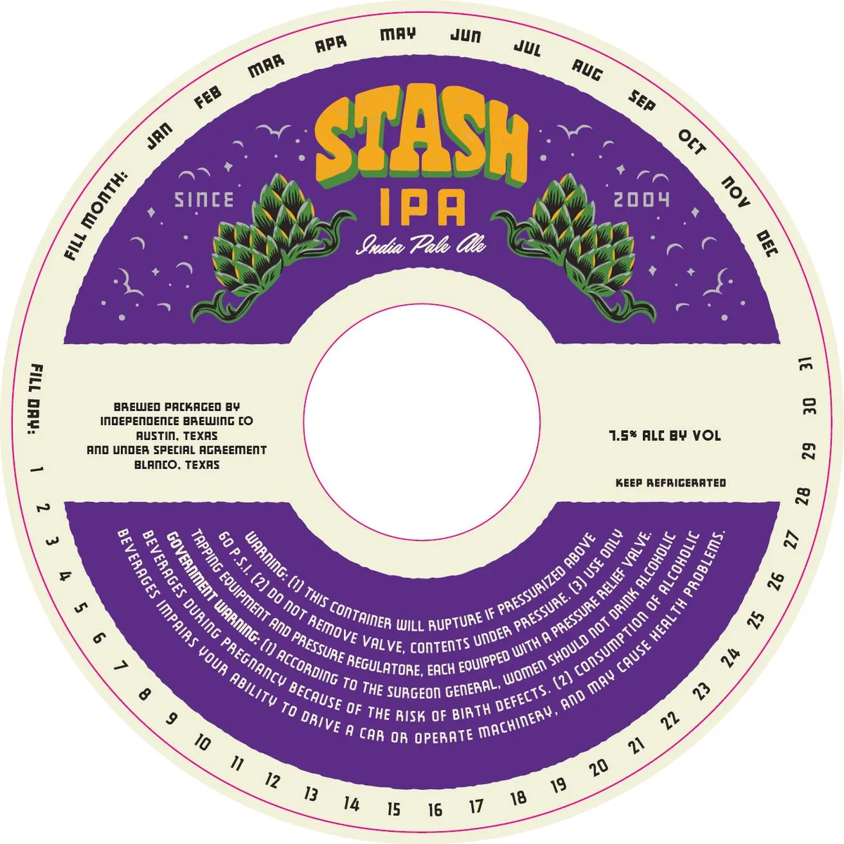 Stash IPA label art — STASH IPA
