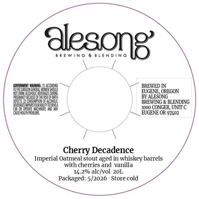 Cherry Decadence label