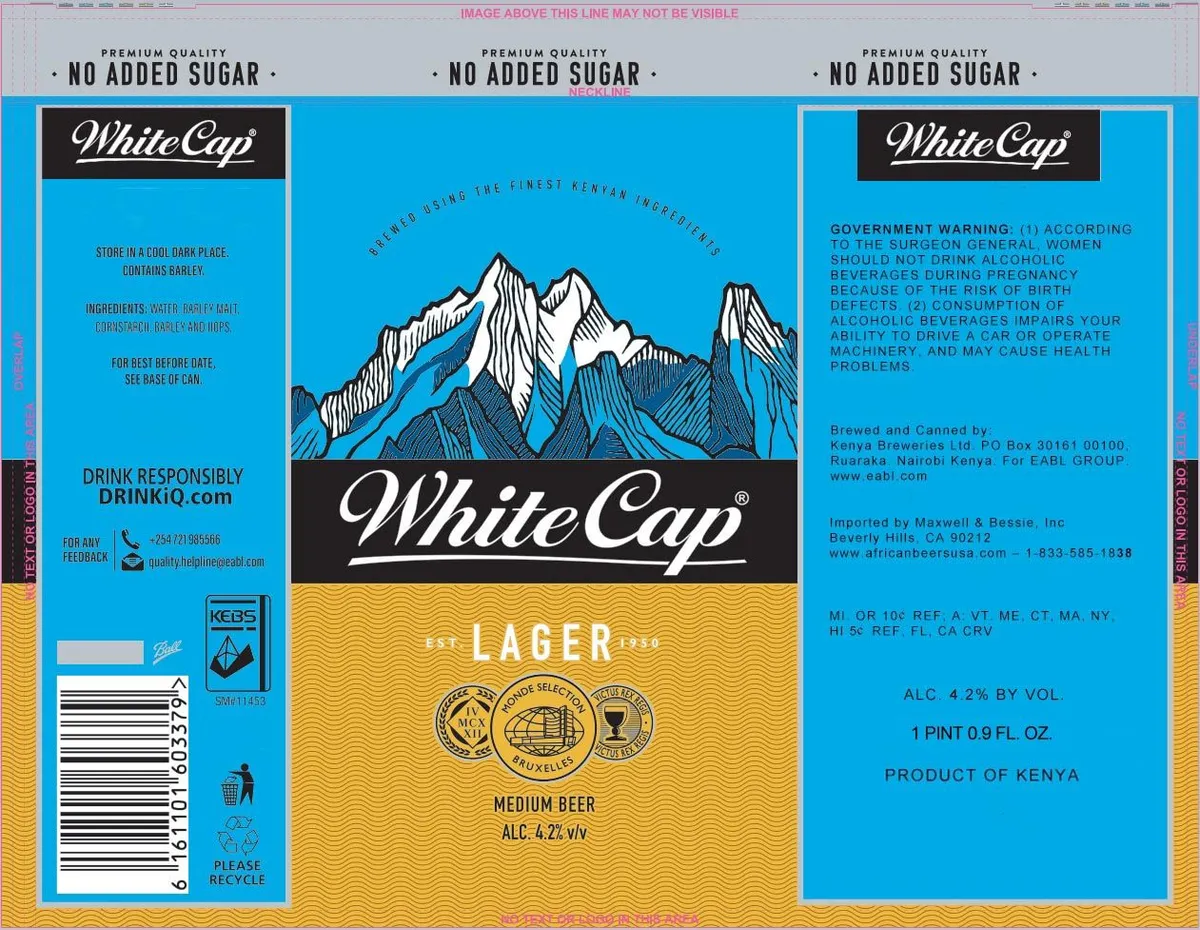 White Cap Lager label art — WHITE CAP