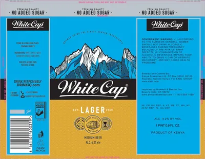 White Cap Lager label