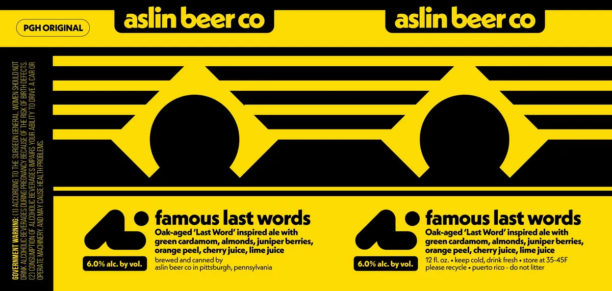 Famous Last Words — full label as filed with TTB