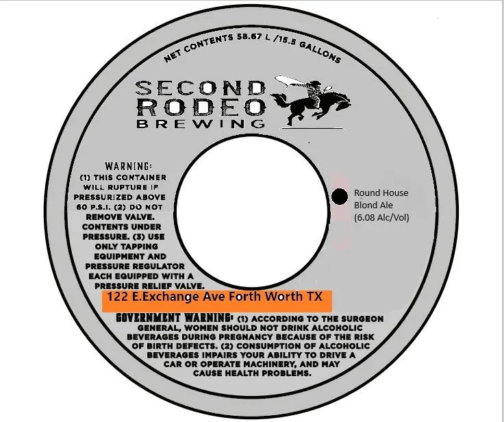 Round House Blond Ale — full label as filed with TTB