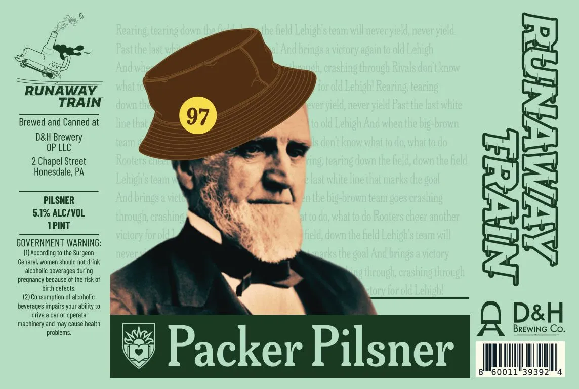 Packer Pilsner label art — PACKER PILSNER