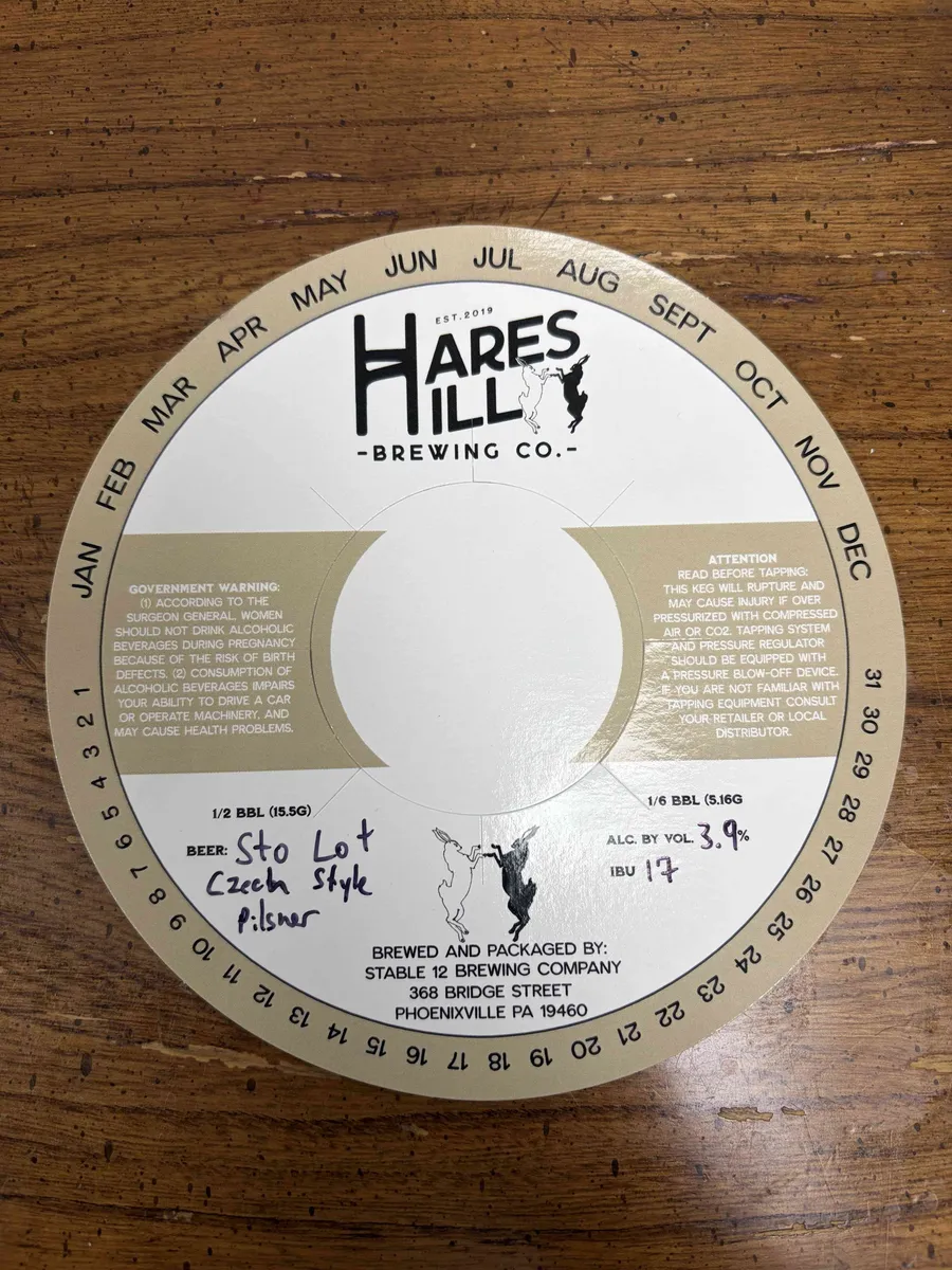 Sto Lot label art — HARES HILL BREWING CO.