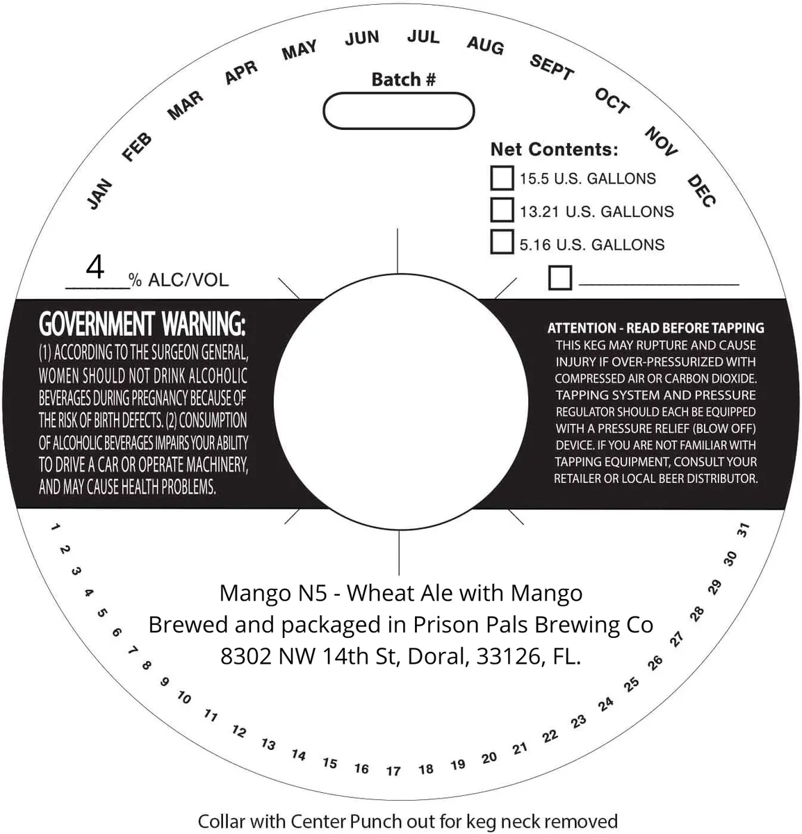 Mango N5 — full label as filed with TTB