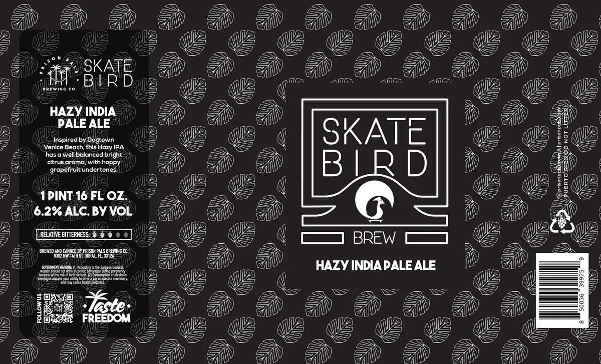 Skatebird Hazy label art — SKATEBIRD HAZY