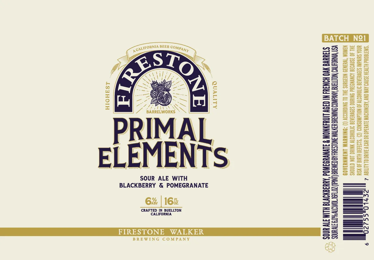 Primal Elements Blackberry & Pomegranate — full label as filed with TTB
