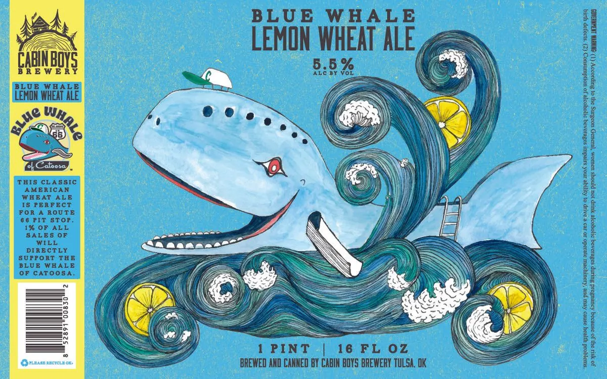Blue Whale Lemon Wheat Ale — full label as filed with TTB