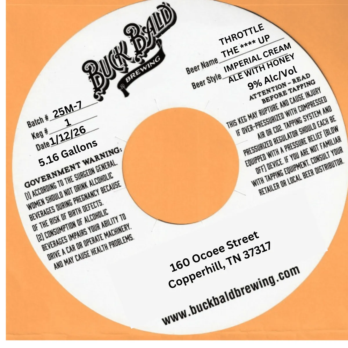 Throttle The **** Up — full label as filed with TTB