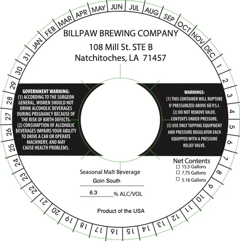 Goin South — full label as filed with TTB