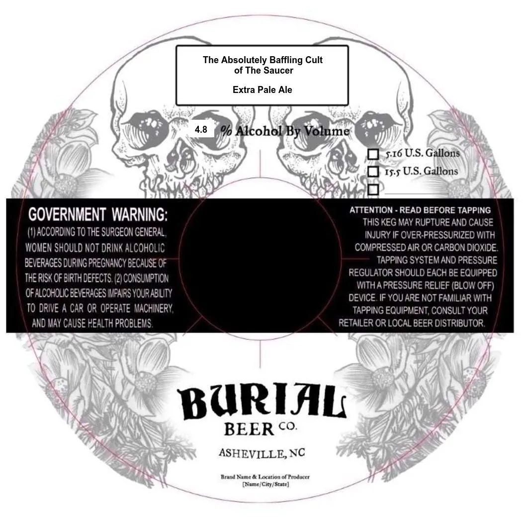 The Absolutely Baffling Cult of the Saucer — full label as filed with TTB