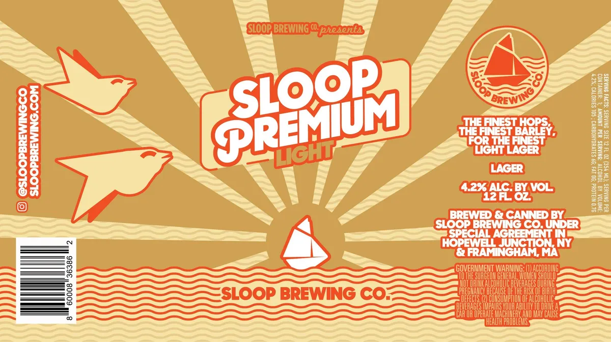 Sloop Premium Light — full label as filed with TTB