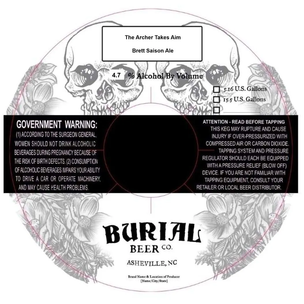The Archer Takes Aim — full label as filed with TTB