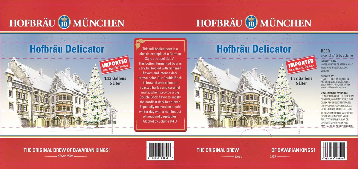 Hofbräu Delicator — full label as filed with TTB