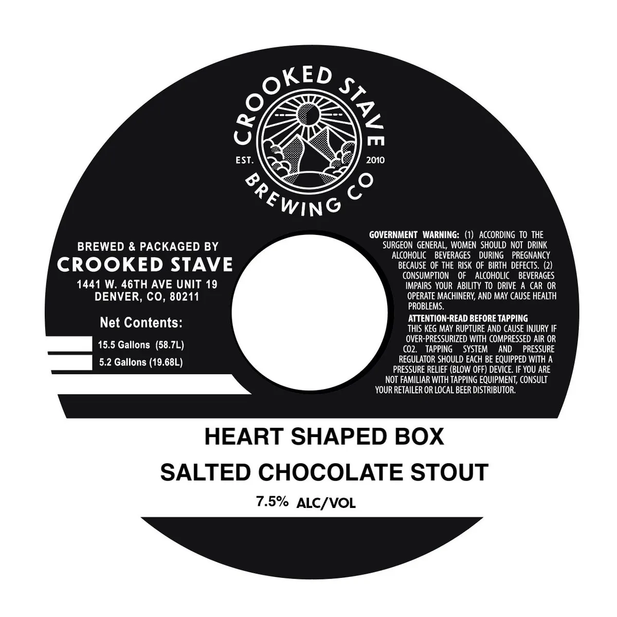Heart Shaped Box Salted Chocolate Stout — full label as filed with TTB