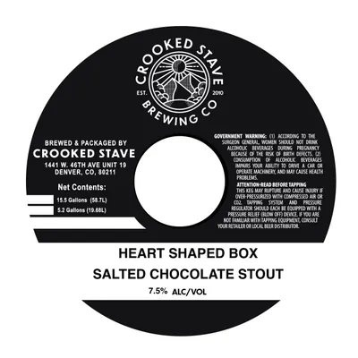 Heart Shaped Box Salted Chocolate Stout label