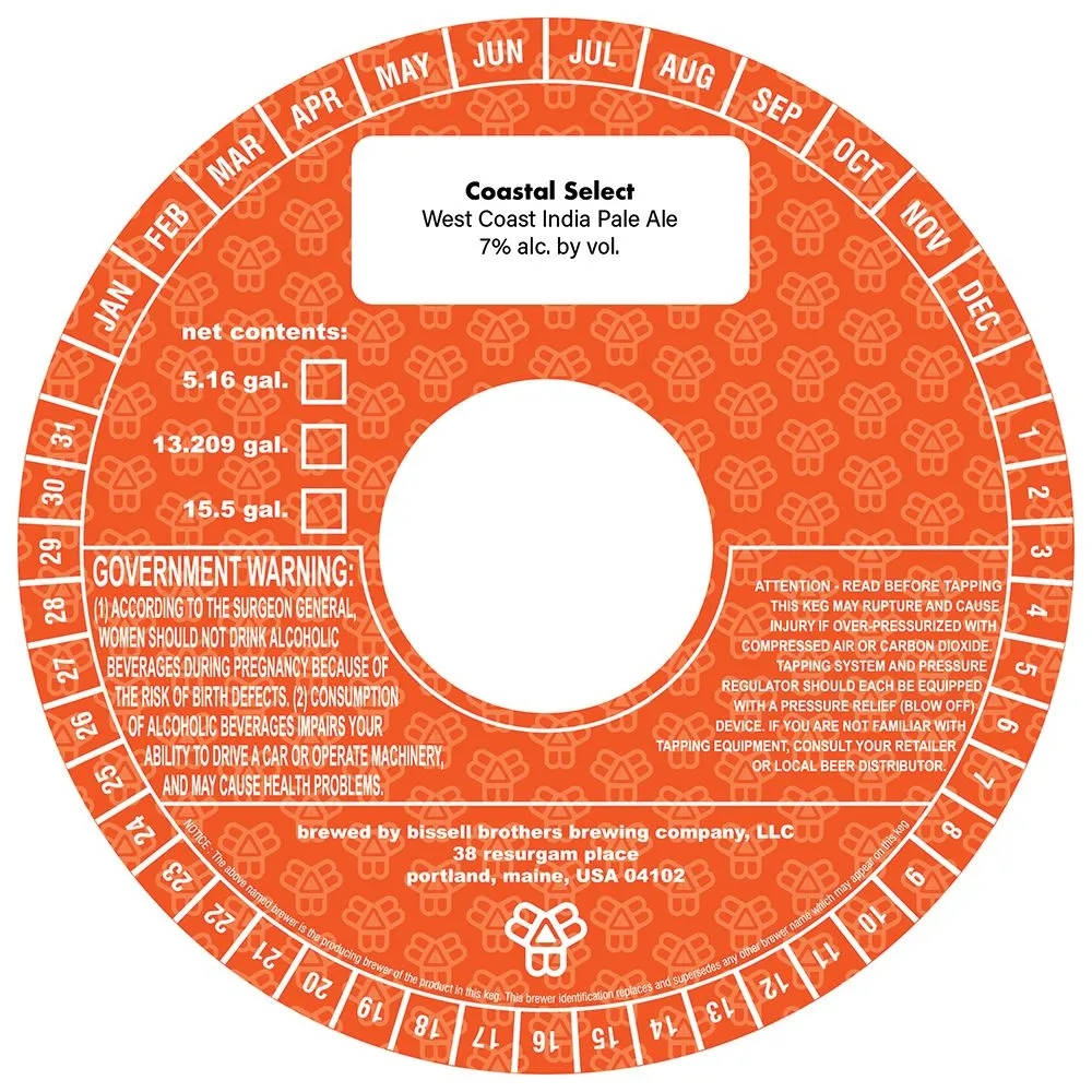 Coastal Select — full label as filed with TTB