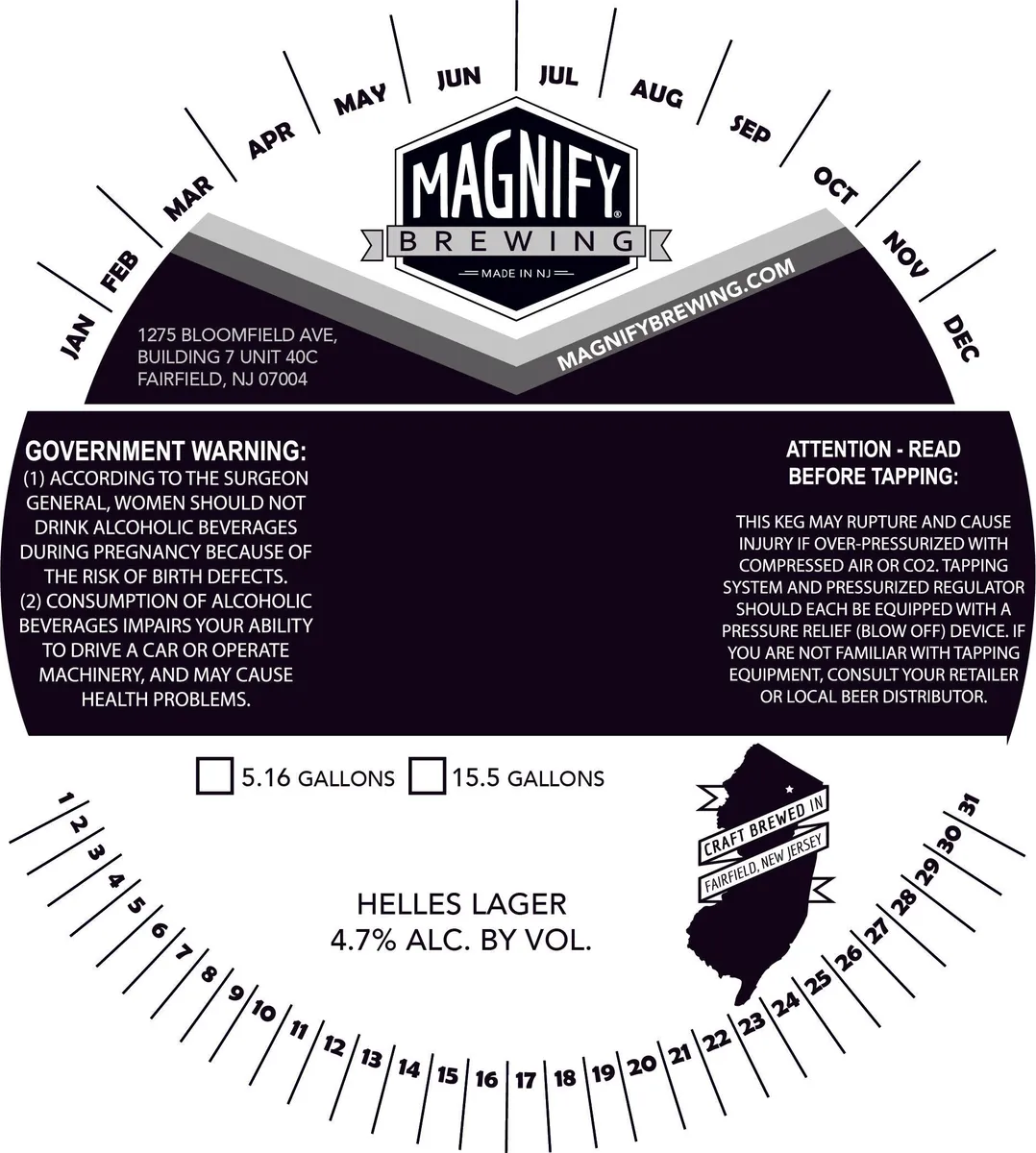 Helles Lager label art — MAGNIFY BREWING