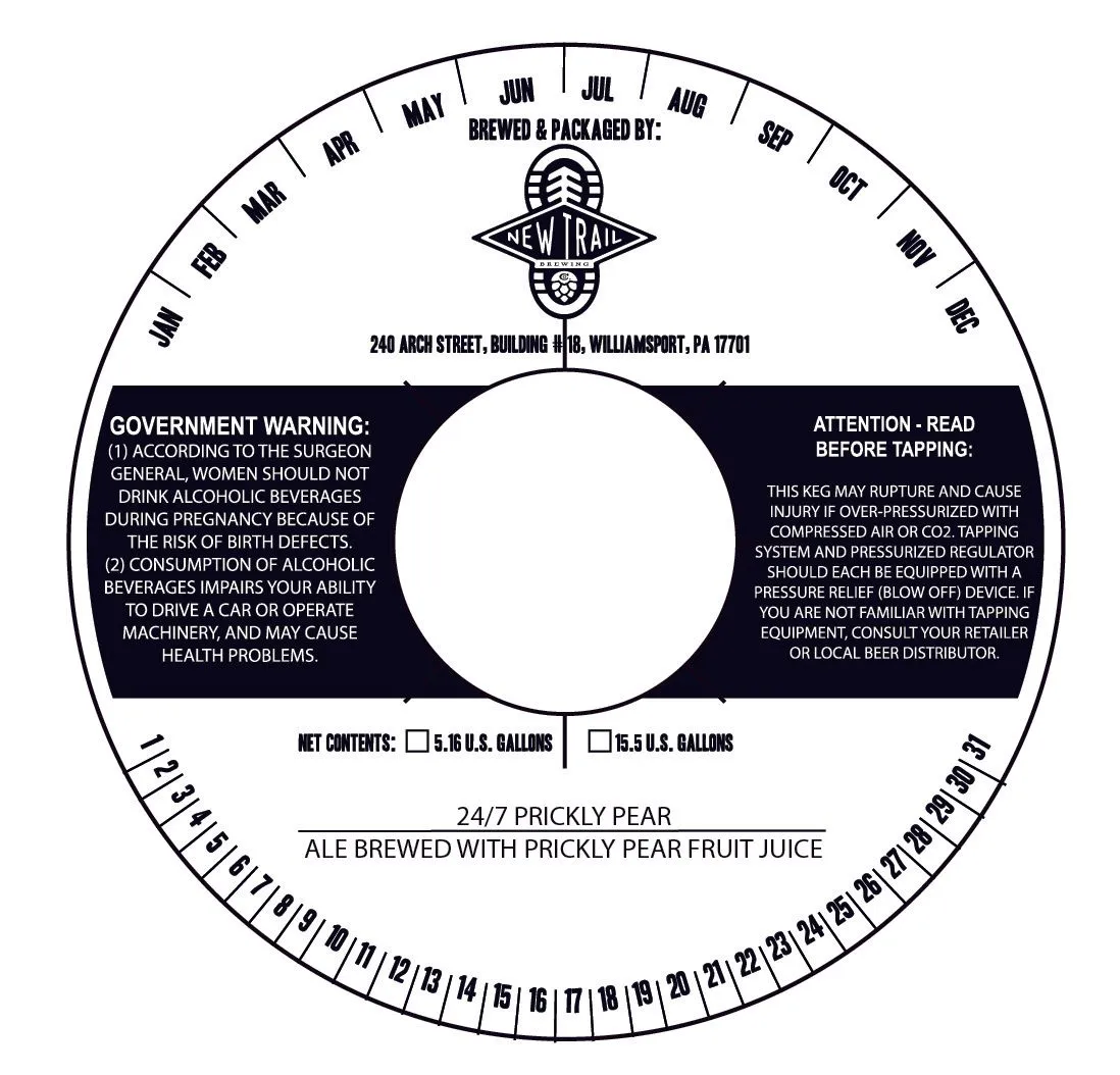 24/7 Prickly Pear label art — 24/7 PRICKLY PEAR
