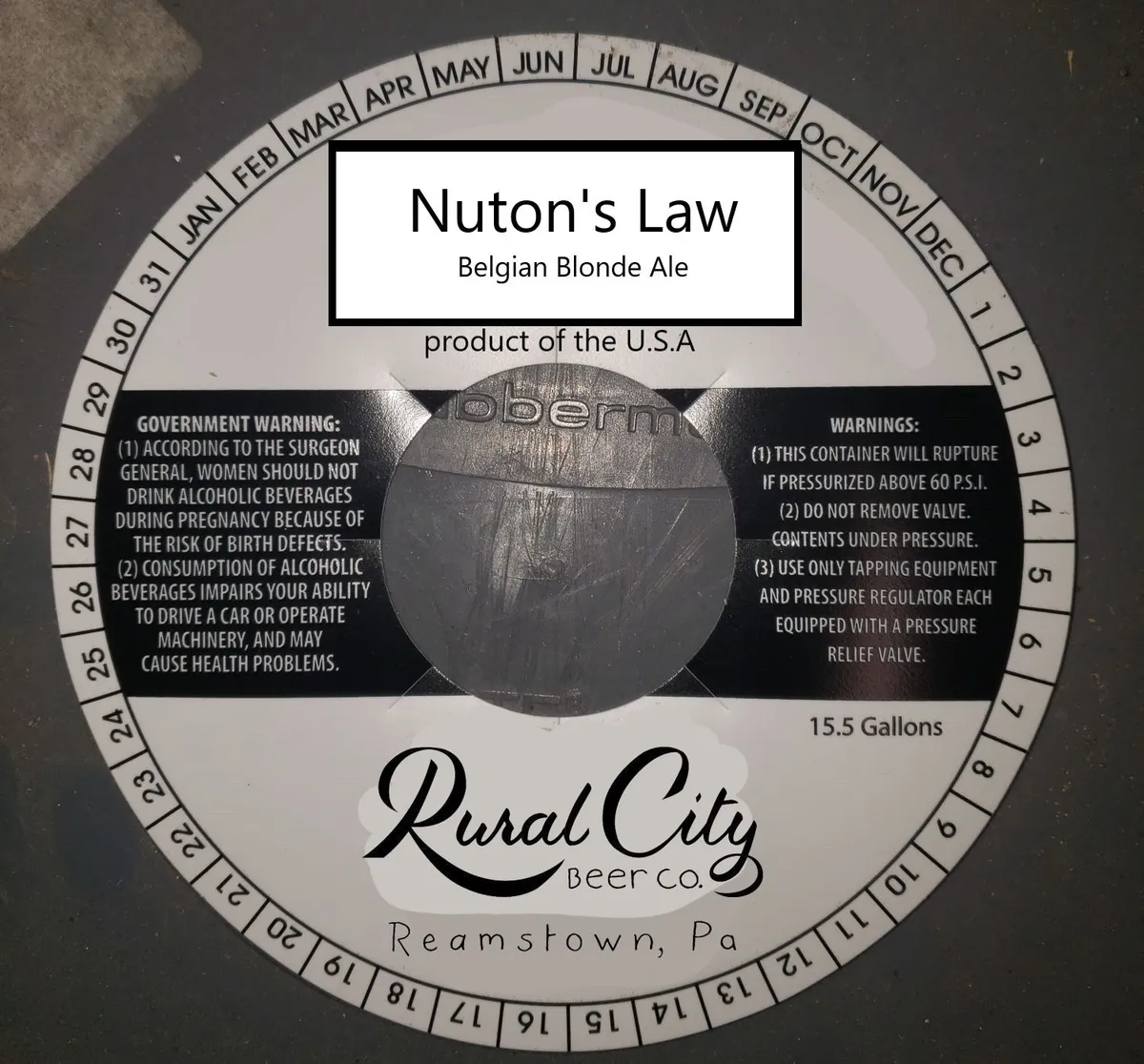 Nuton's Law — full label as filed with TTB