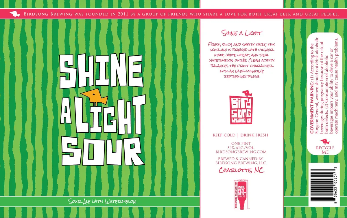 Shine A Light label art — BIRDSONG BREWING