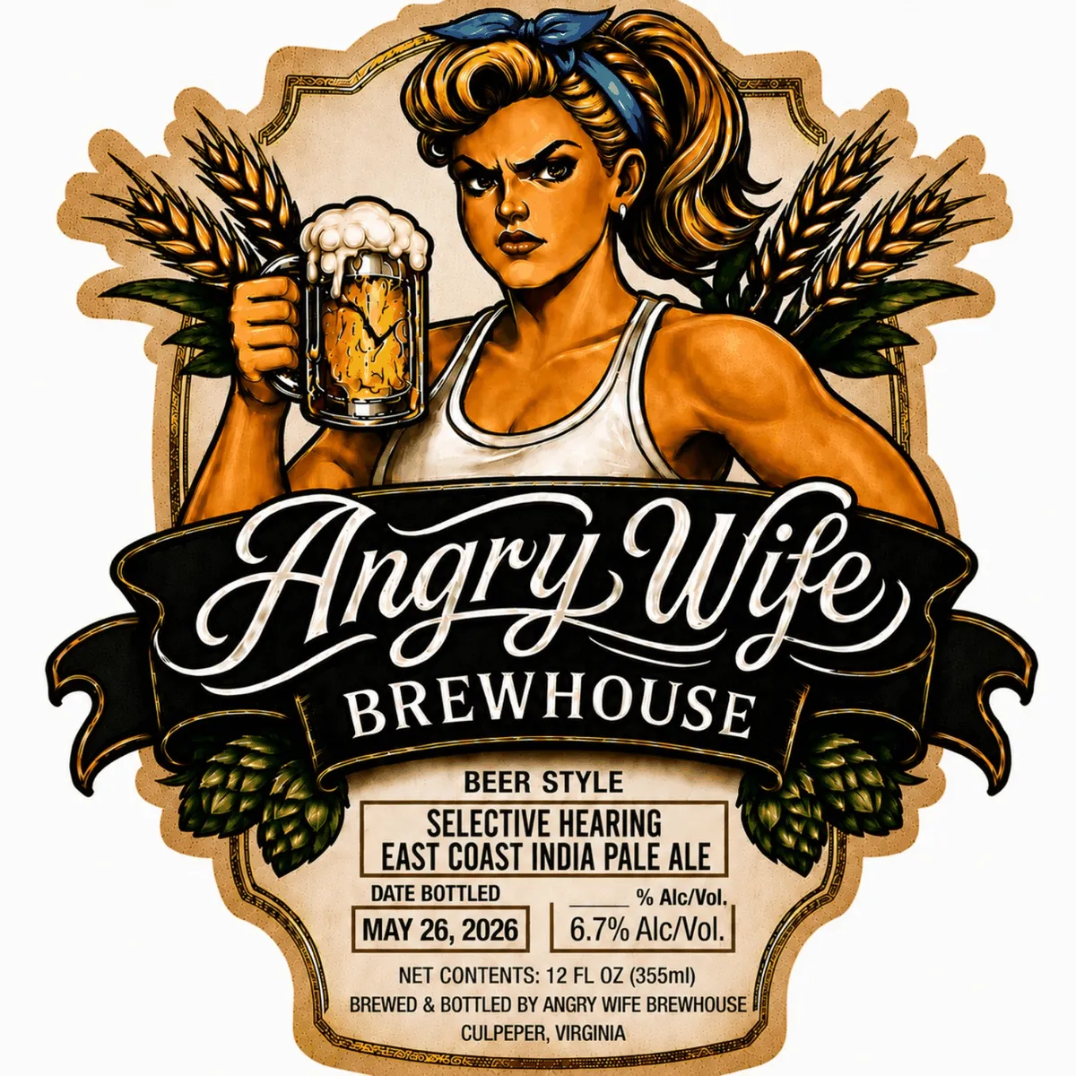 Selective Hearing East Coast India Pale Ale — full label as filed with TTB