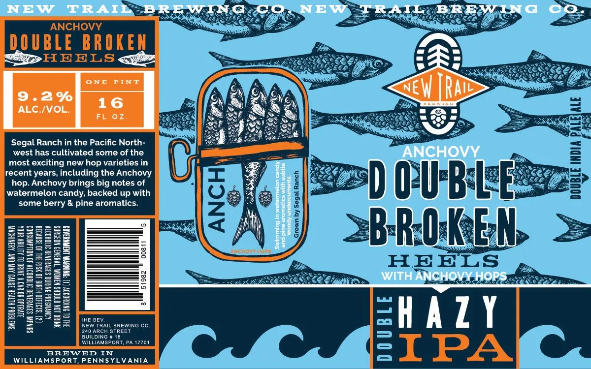 Anchovy Double Broken Heels label art — ANCHOVY DOUBLE BROKEN HEELS